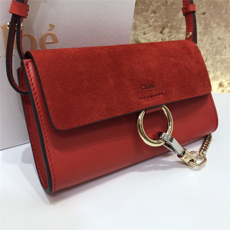 chloe faye mini crossbody bag red - Image 2