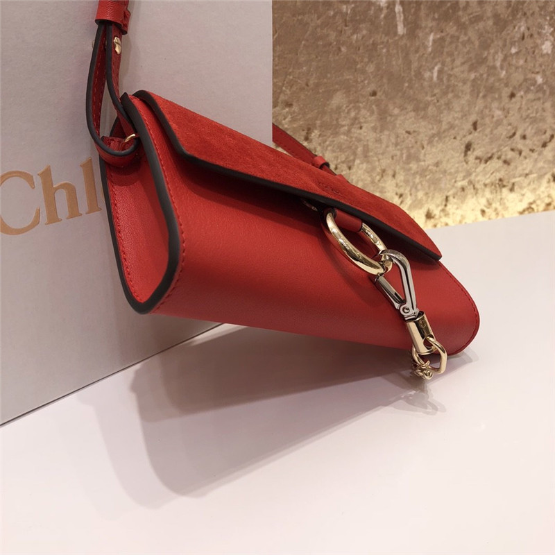 chloe faye mini crossbody bag red - Image 7