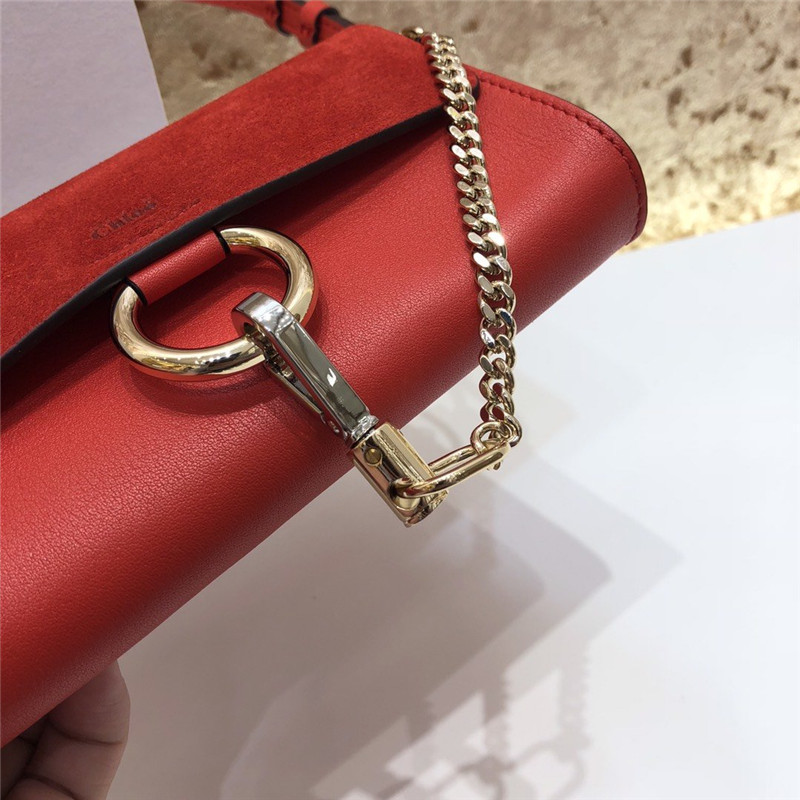 chloe faye mini crossbody bag red - Image 8