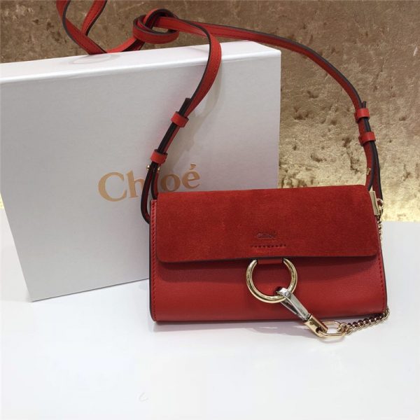 chloe faye mini crossbody bag red