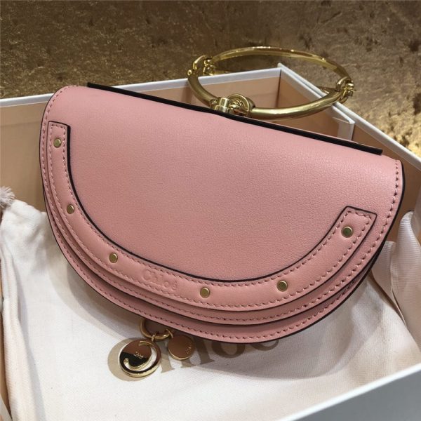 chloe nile minaudiere biscotti beige bag pink