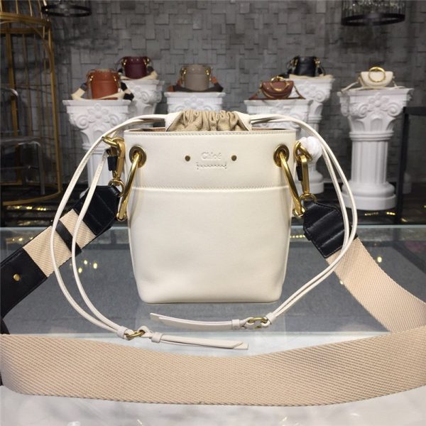 chloe roy bucket bag small white