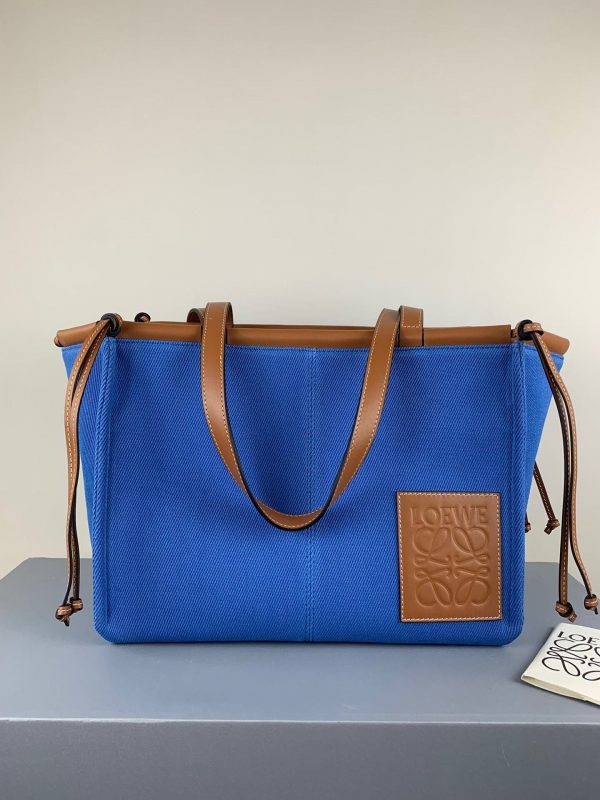 Loewe  Cushion large leather-trimmed canvas tote