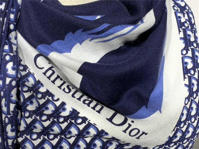 dior cashmere shawl dark blue - Image 3