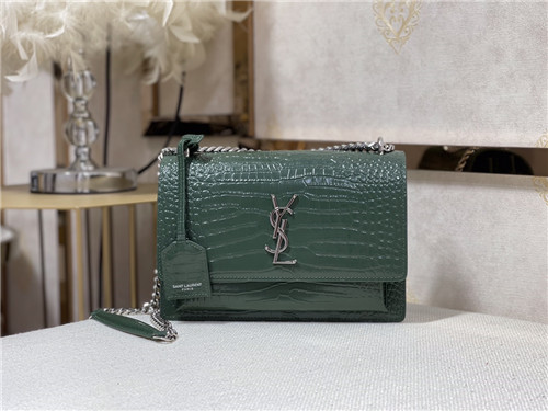 ysl crocodile leather shoulder bag