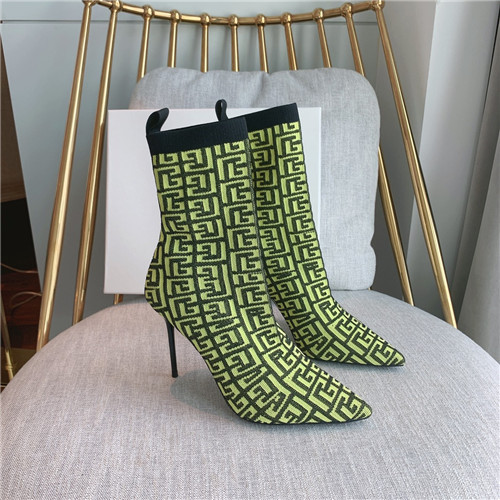 Balmain high-heeled knit boots
