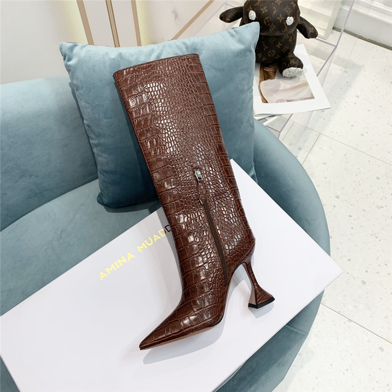 amina muaddi crocodile print boots - Image 9