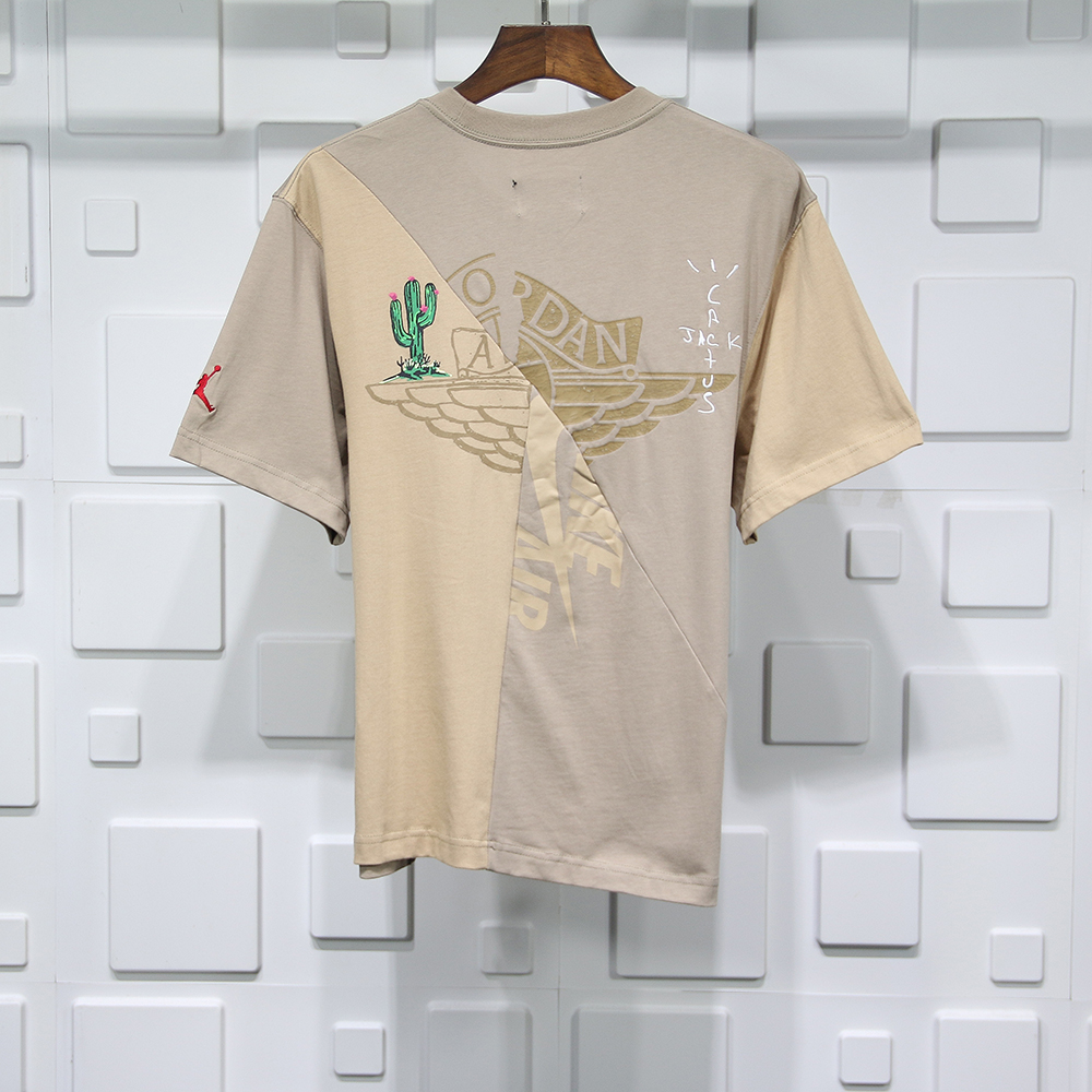 Travis Scott Cactus Jack x Jordan T Shirt Khaki Desert Replica