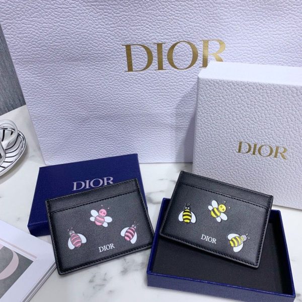 Dior Pink Bee Printed Card Holder