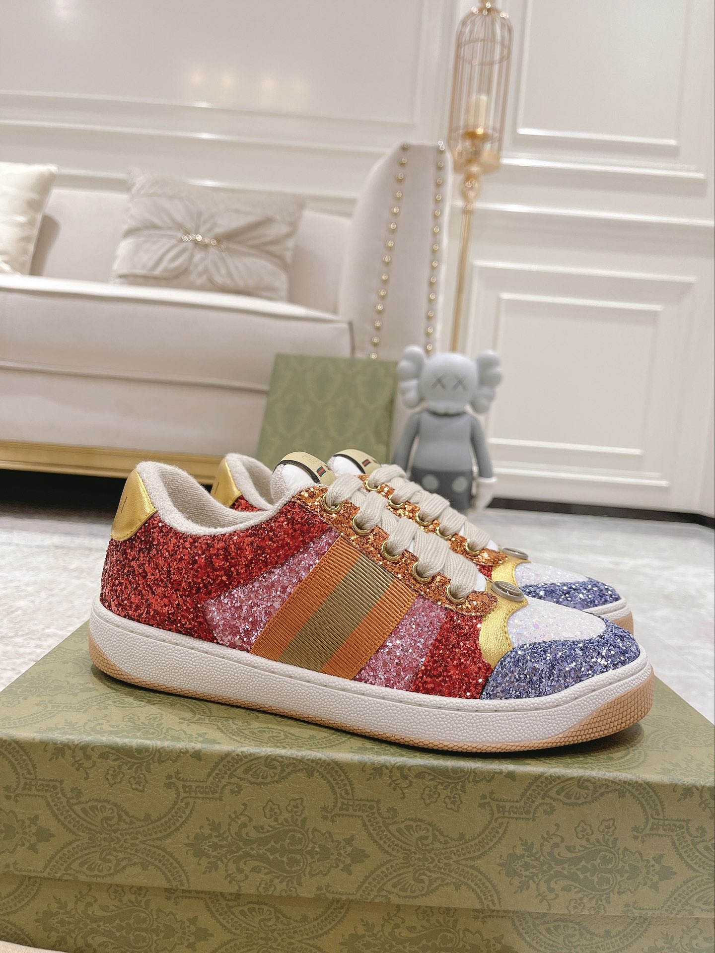 Newly upgraded Gucci dirty shoes for couples GG series distressed and casual S - Image 2