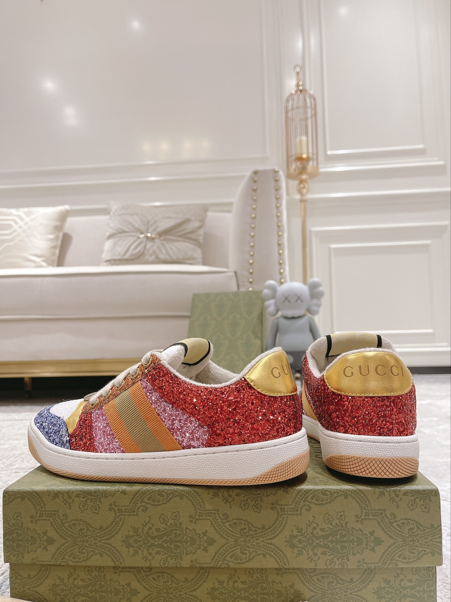 Newly upgraded Gucci dirty shoes for couples GG series distressed and casual S - Image 6