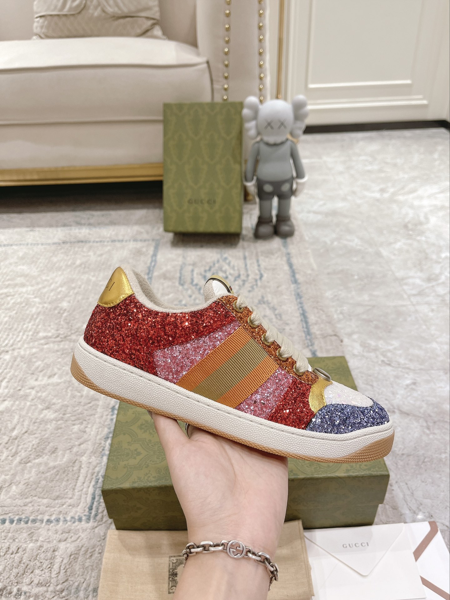 Newly upgraded Gucci dirty shoes for couples GG series distressed and casual S - Image 8