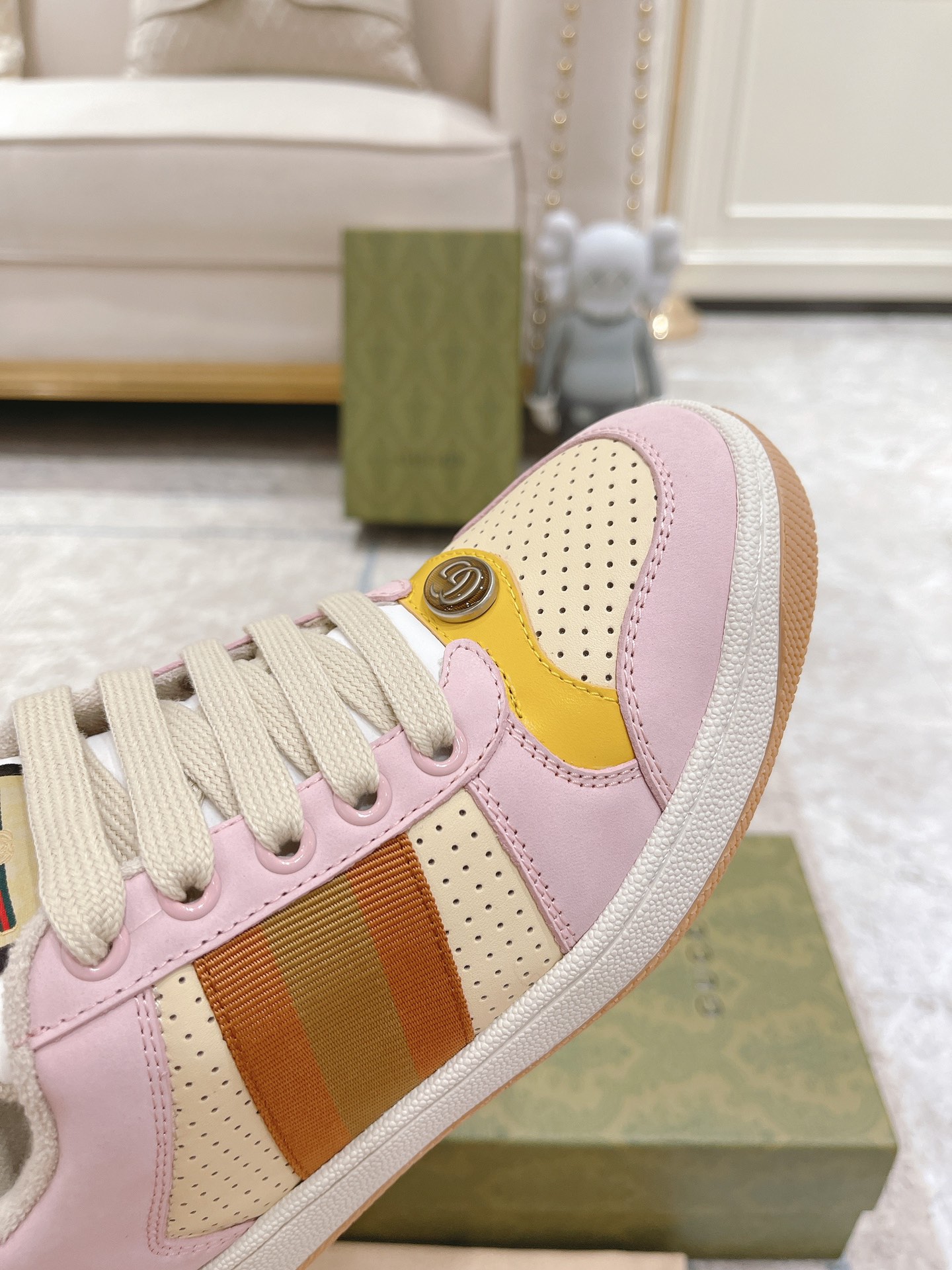 Newly upgraded Gucci dirty shoes for couples GG series distressed and casual T - Image 7