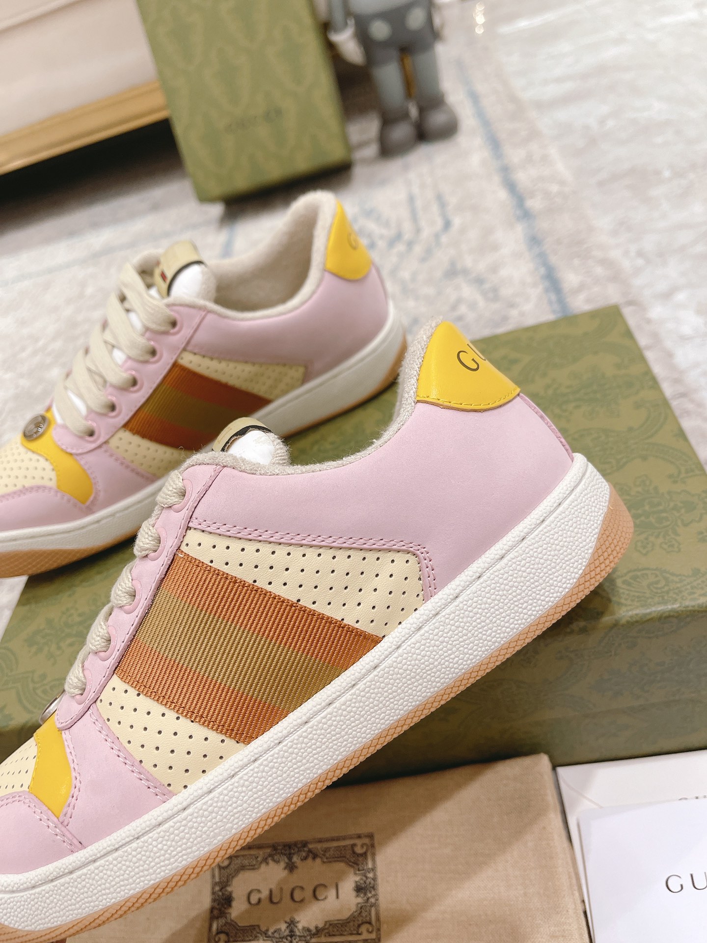 Newly upgraded Gucci dirty shoes for couples GG series distressed and casual T - Image 9