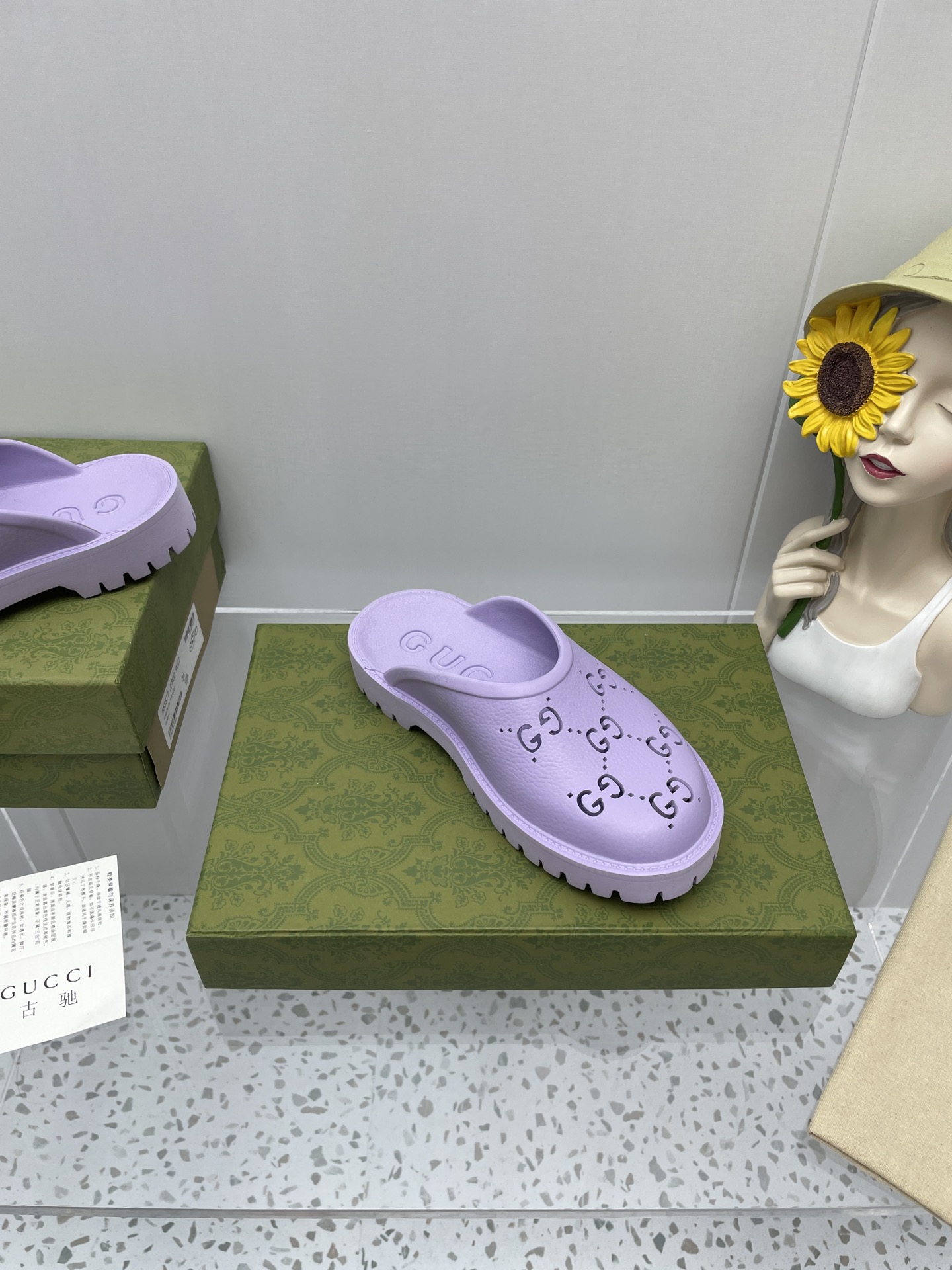 Gucci GG Slides Cave Slippers are versatile couple slippers purple - Image 7