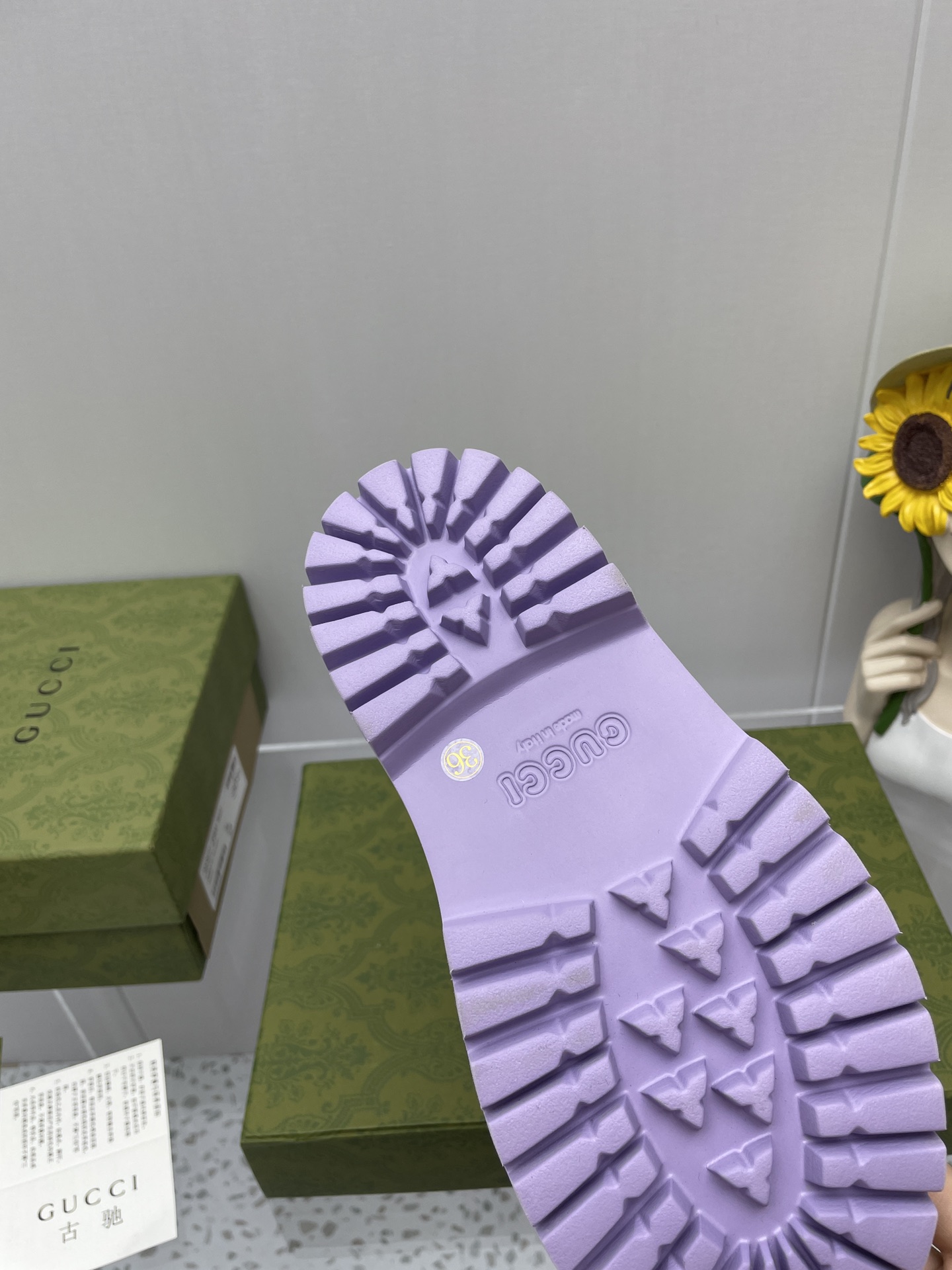 Gucci GG Slides Cave Slippers are versatile couple slippers purple - Image 9