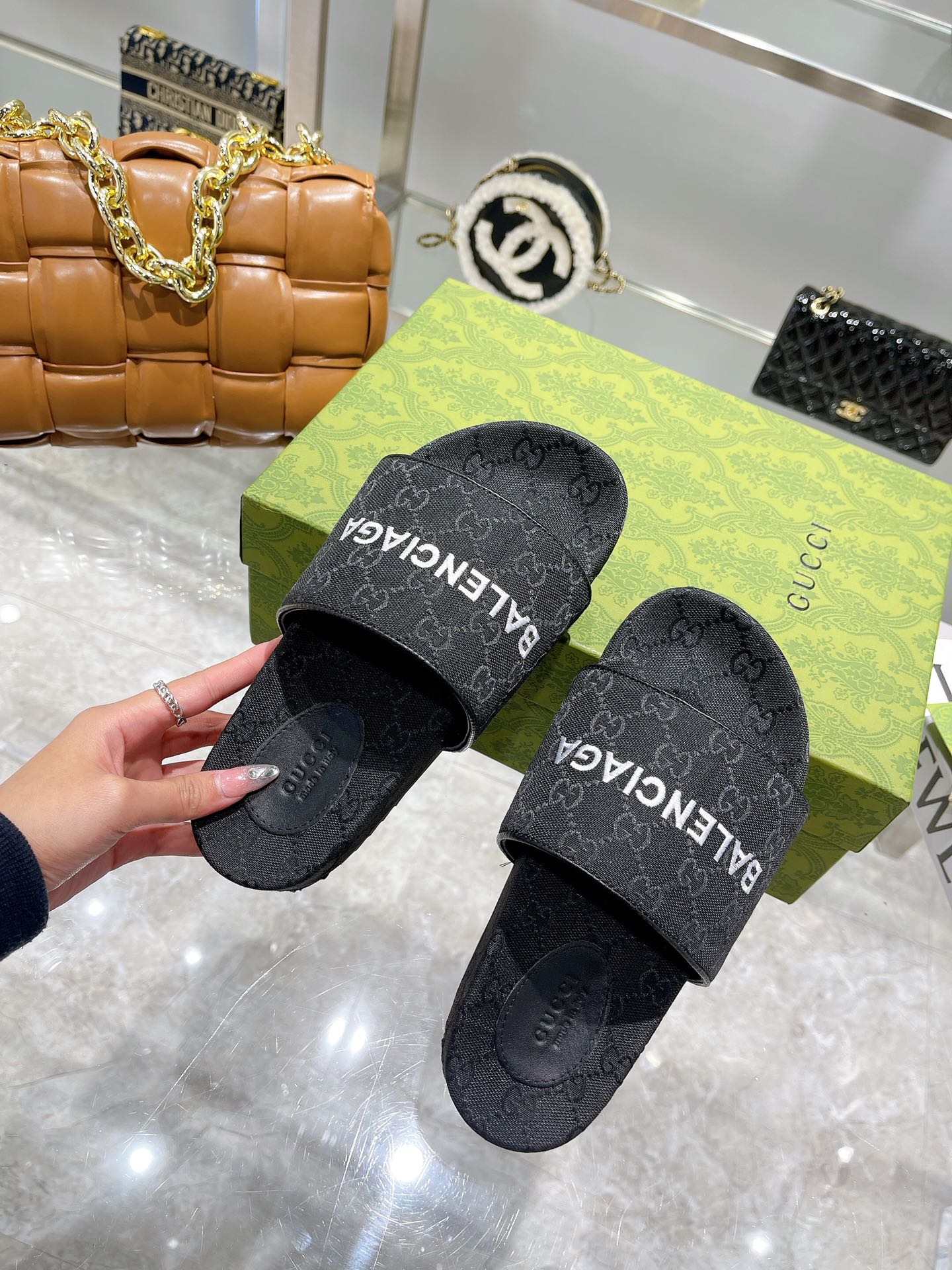 Gucci latest Balenciaga collaboration Spring Summer 2024 slippers - Image 5