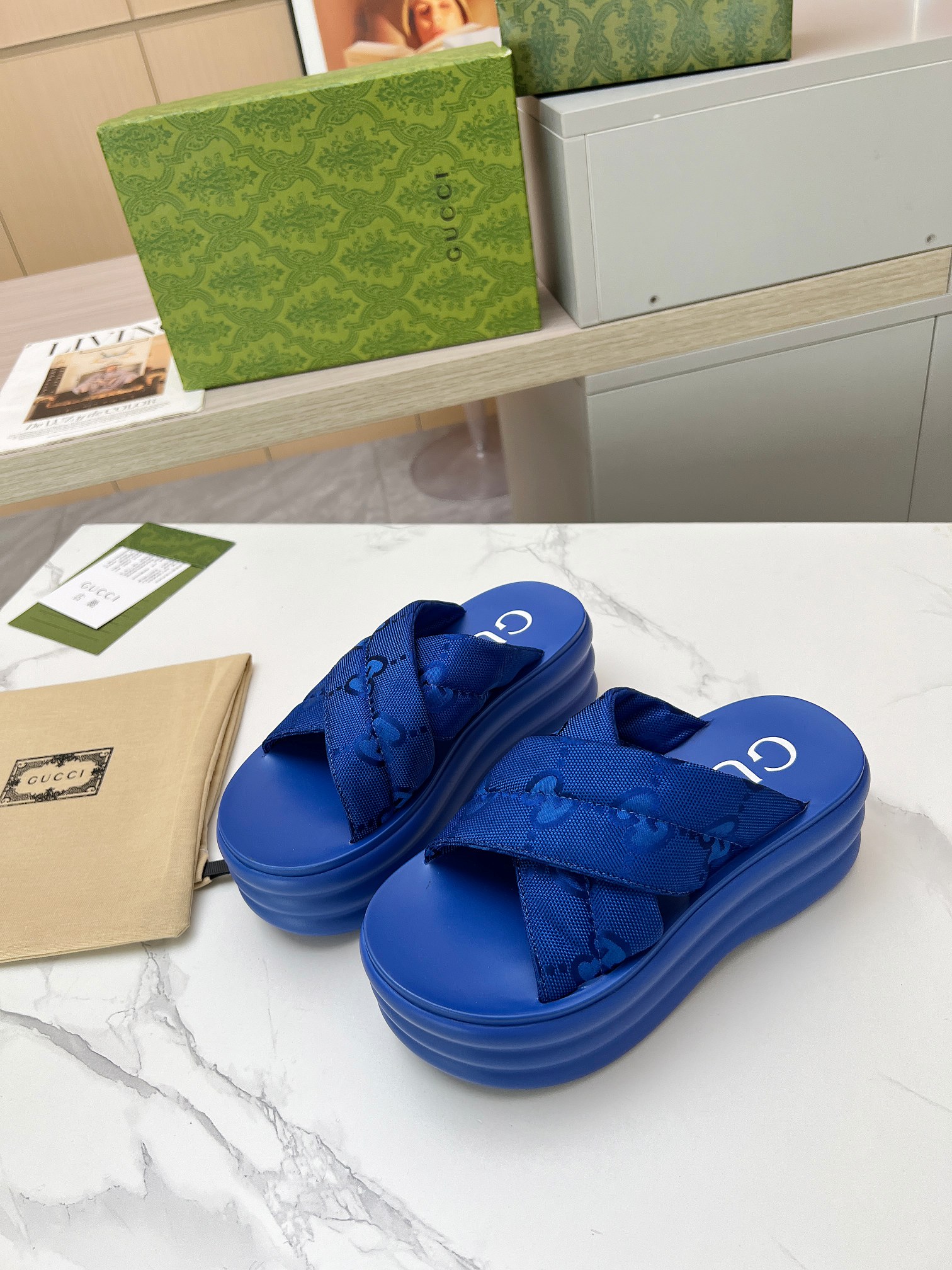 Gucci's latest GG platform slippers are a leg puller blue - Image 4