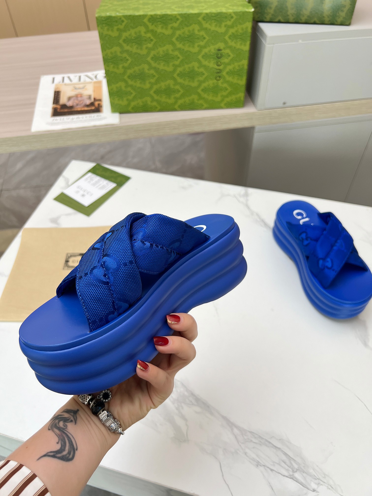 Gucci's latest GG platform slippers are a leg puller blue - Image 6