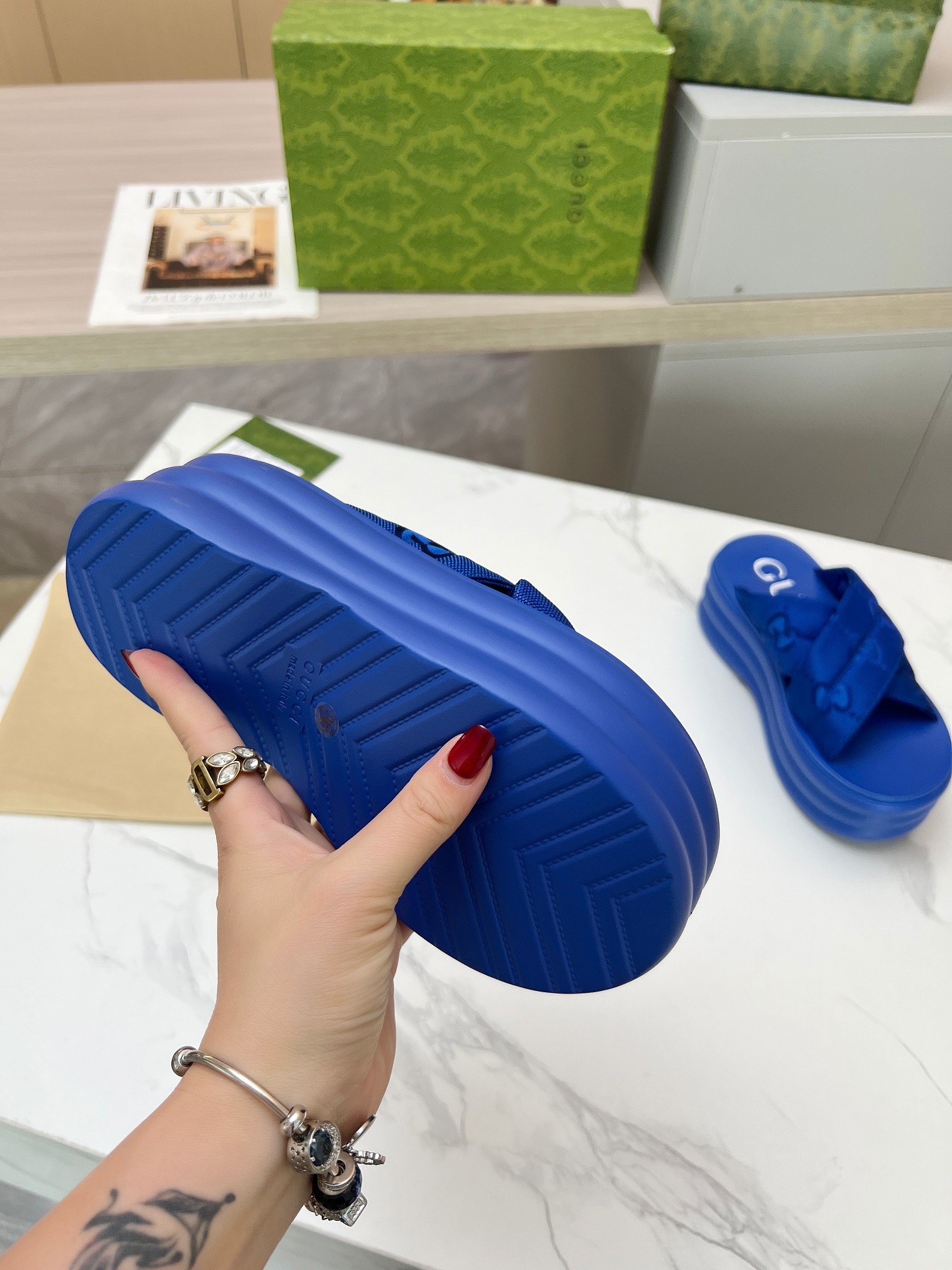 Gucci's latest GG platform slippers are a leg puller blue - Image 9