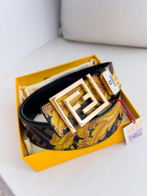 Fendi FENDI ️ Belt and beltBuckle, original classic pure copper boutique letter buckle, phot untjwwyu