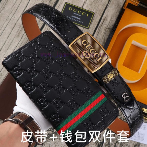 Gucci. Gucci two-piece setWooden box, belt+wallet, two-piece setGrade: Italian imported 100% vdx4xlp5