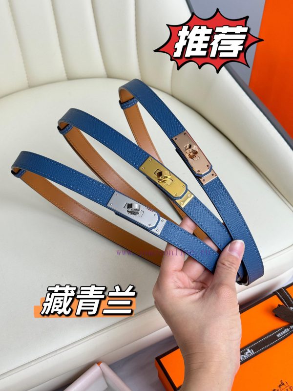 Hermes Women's BeltFull set of 1.8mm women's Kelly original imported leather K gold/platinum p20axrc0