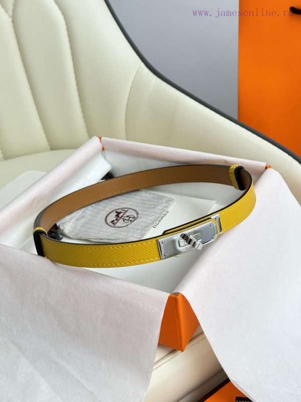 Hermes Women's BeltFull set of 1.8mm women's Kelly original imported leather K gold/platinum 9kcpouxp