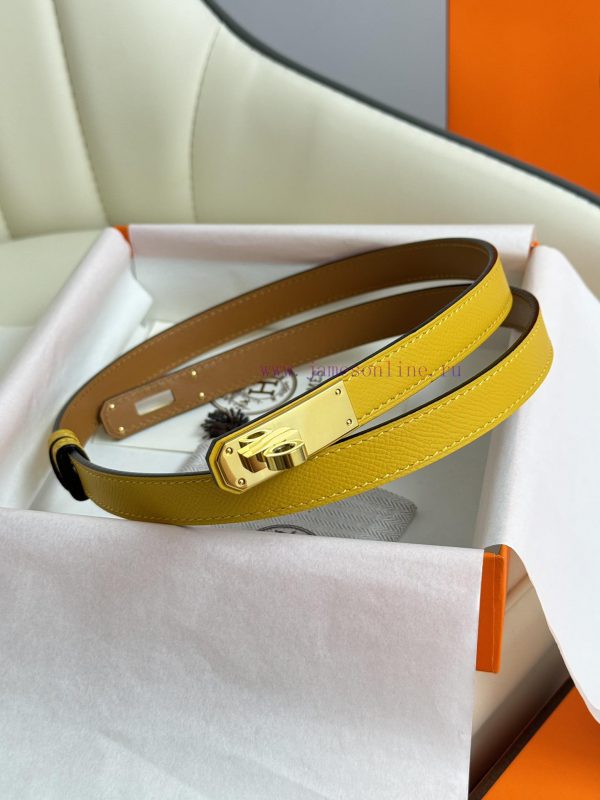 Hermes Women's BeltFull set of 1.8mm women's Kelly original imported leather K gold/platinum 3fgnzfva