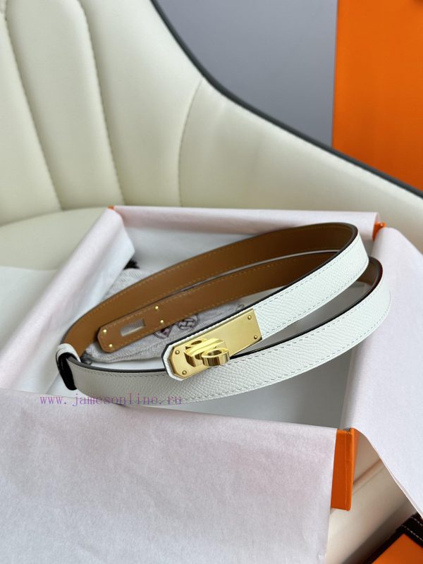 Hermes Women's BeltFull set of 1.8mm women's Kelly original imported leather K gold/platinum 0xcapdp4