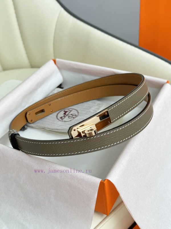Hermes Women's BeltFull set of 1.8mm women's Kelly original imported leather K gold/platinum fhzjntrw