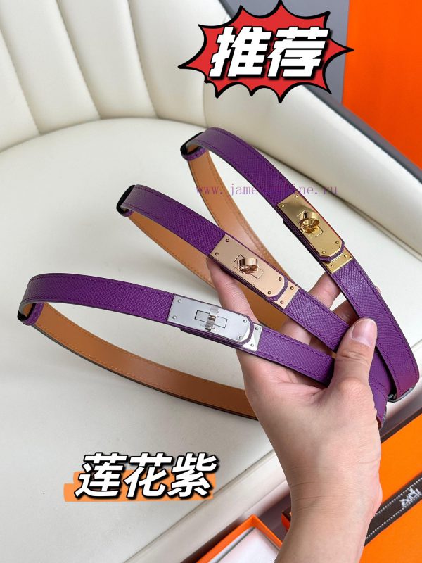 Hermes Women's BeltFull set of 1.8mm women's Kelly original imported leather K gold/platinum m7ia8xmw