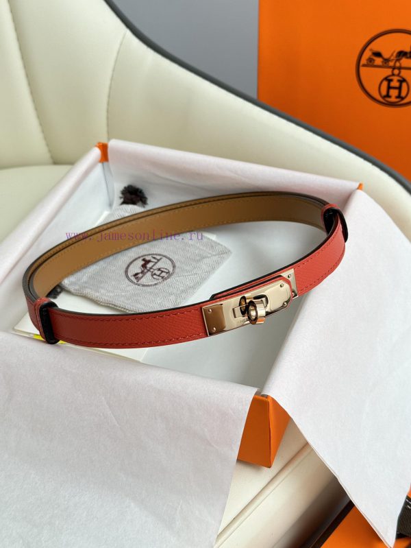 Hermes Women's BeltFull set of 1.8mm women's Kelly original imported leather K gold/platinum spg4czyr