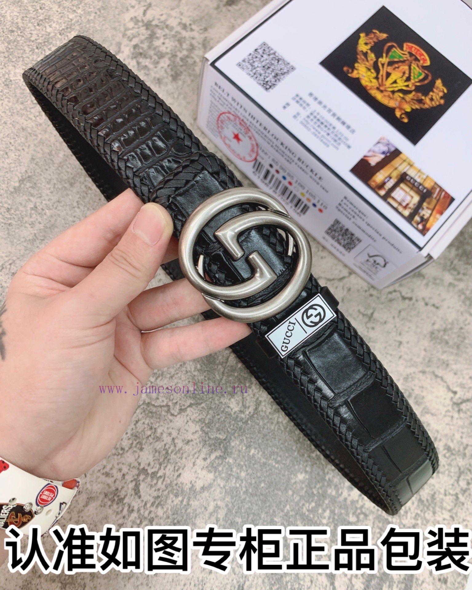 Belt Gucci Gucci woven crocodileBelt recognition, complimentary punchThe material is made of lw2dphji