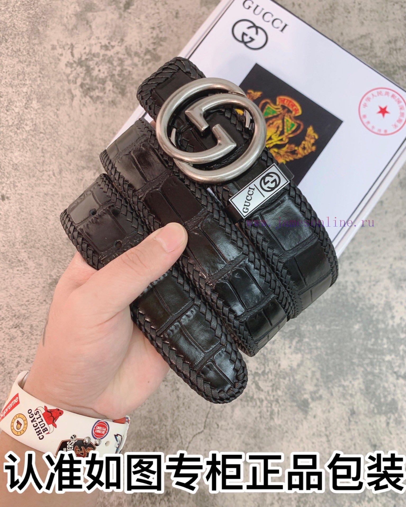 Belt Gucci Gucci woven crocodileBelt recognition, complimentary punchThe material is made of lw2dphji - Image 3