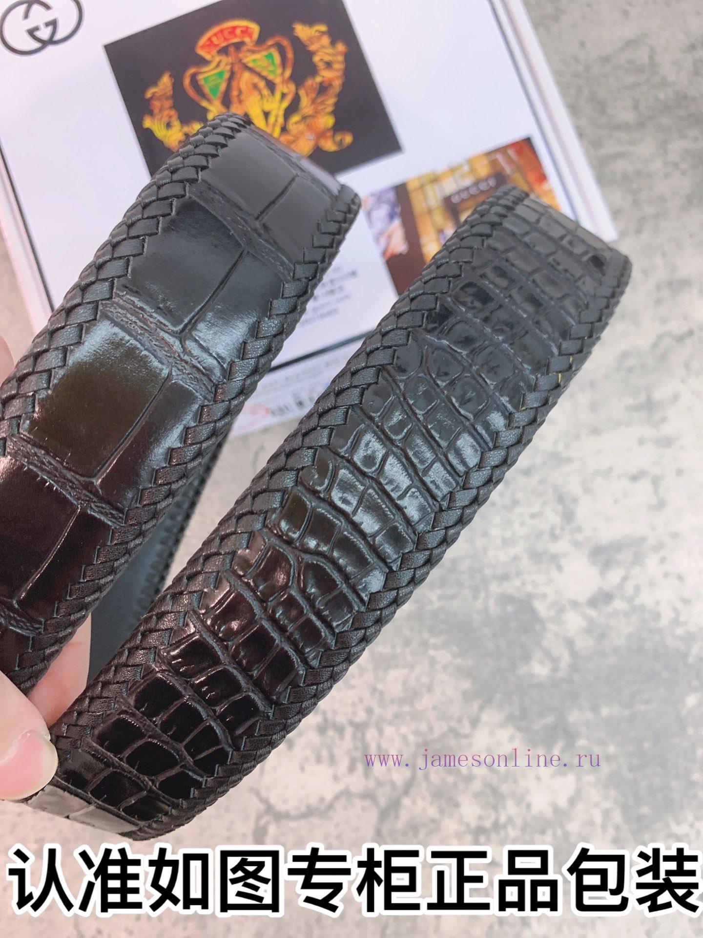 Belt Gucci Gucci woven crocodileBelt recognition, complimentary punchThe material is made of lw2dphji - Image 9