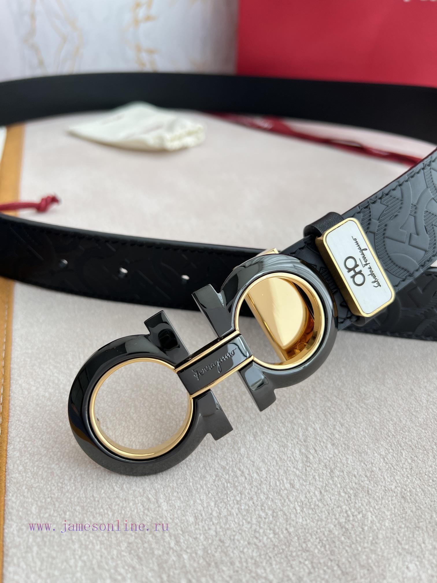 Ferragamo Ferrgamo ️ Belt and beltHanging buckle, classic hanging buckle made of pure copper itl20glb - Image 8