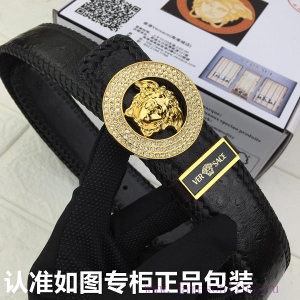 Versace Versace️quality goodsGrade: 100% imported cowhide from Italy, woven ostrich patterne 3mxjdfze