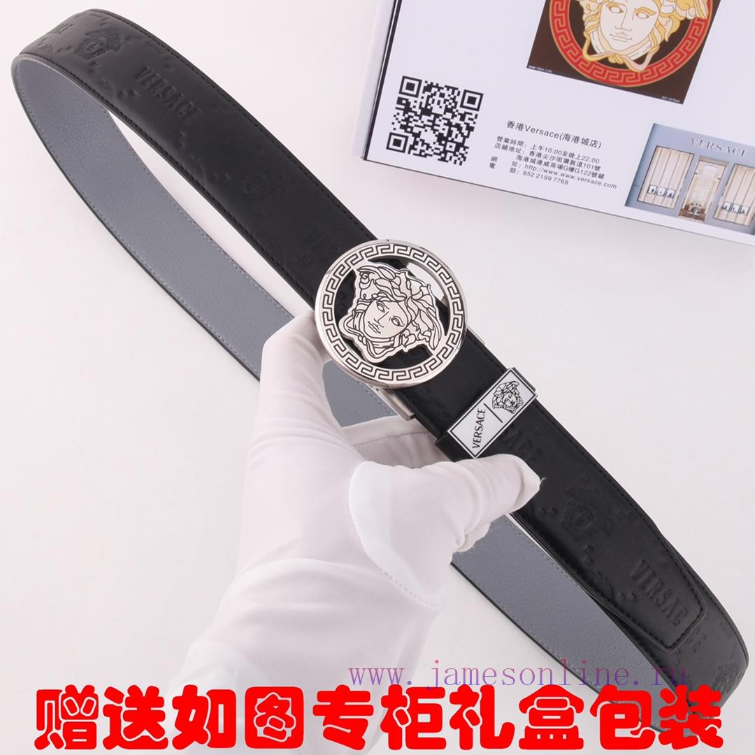 Belt Versace Ver... ️ Automatic deductionBelt made of 100% head layer cowhide, automatically l8cm6hfb - Image 4