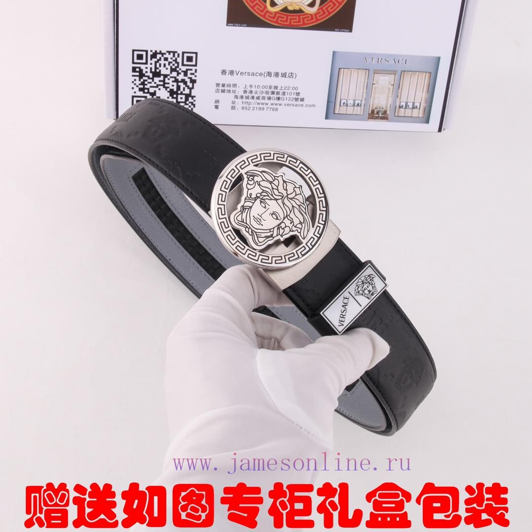 Belt Versace Ver... ️ Automatic deductionBelt made of 100% head layer cowhide, automatically l8cm6hfb - Image 6