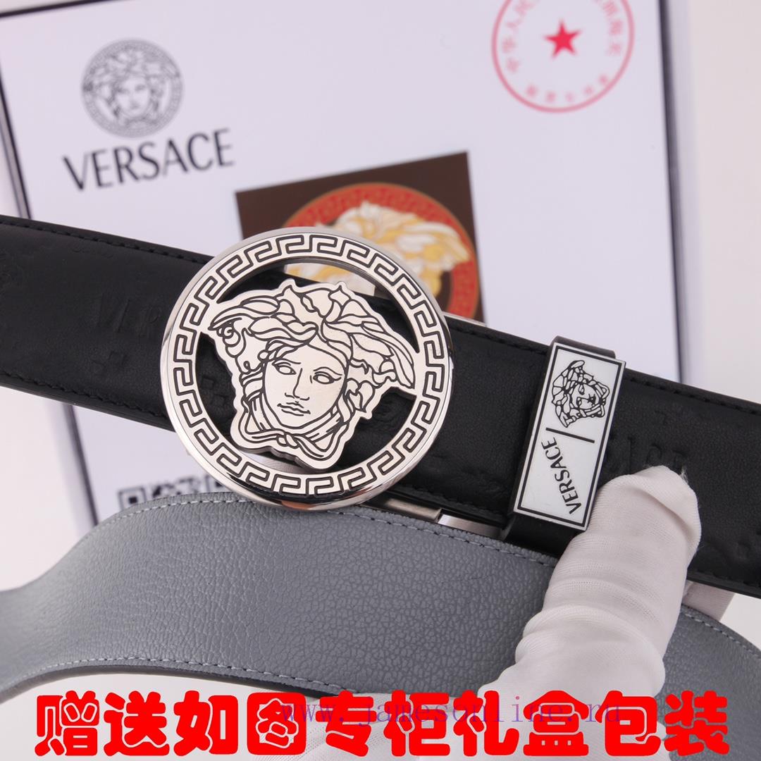 Belt Versace Ver... ️ Automatic deductionBelt made of 100% head layer cowhide, automatically l8cm6hfb - Image 8