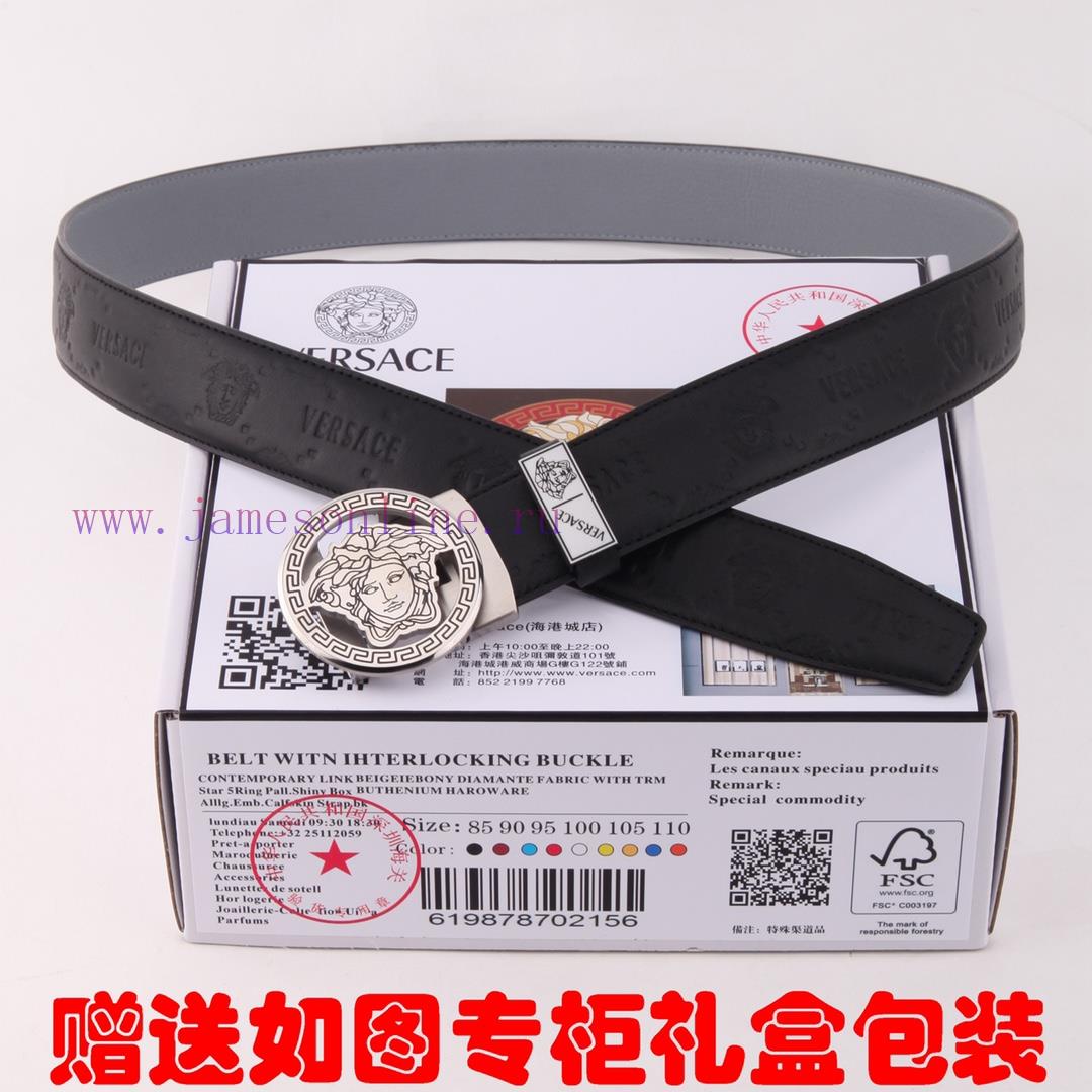 Belt Versace Ver... ️ Automatic deductionBelt made of 100% head layer cowhide, automatically l8cm6hfb - Image 10