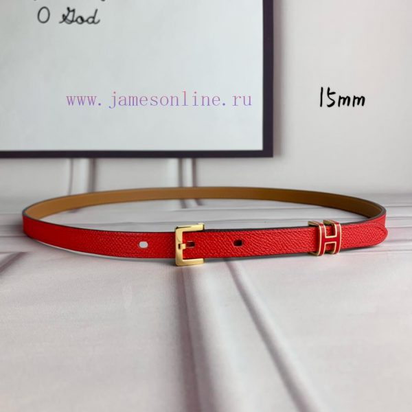 Herm è s Women's Needle Buckle Belt Imported Head Layer Leather Red Palm Pattern Surface wit gobh4idh