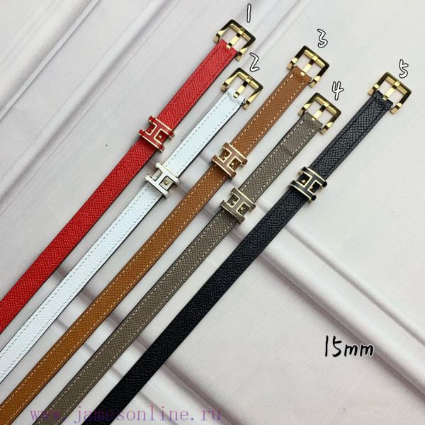 Herm è s Women's Needle Buckle Belt Imported Head Layer Leather Palm Pattern Surface with Ea e1l2vouw