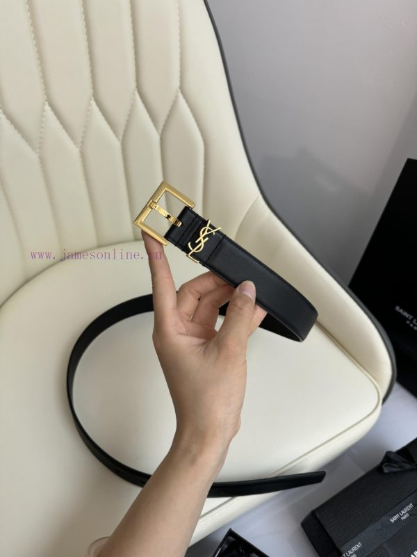 Female version Y.S.LFull width 3.0 casual belt series with simple metal logo, showcasing a f k1sllhcg