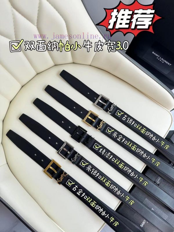Female version Y.S.LFull width 3.0 casual belt series with simple metal logo, showcasing a f ylzzwze7