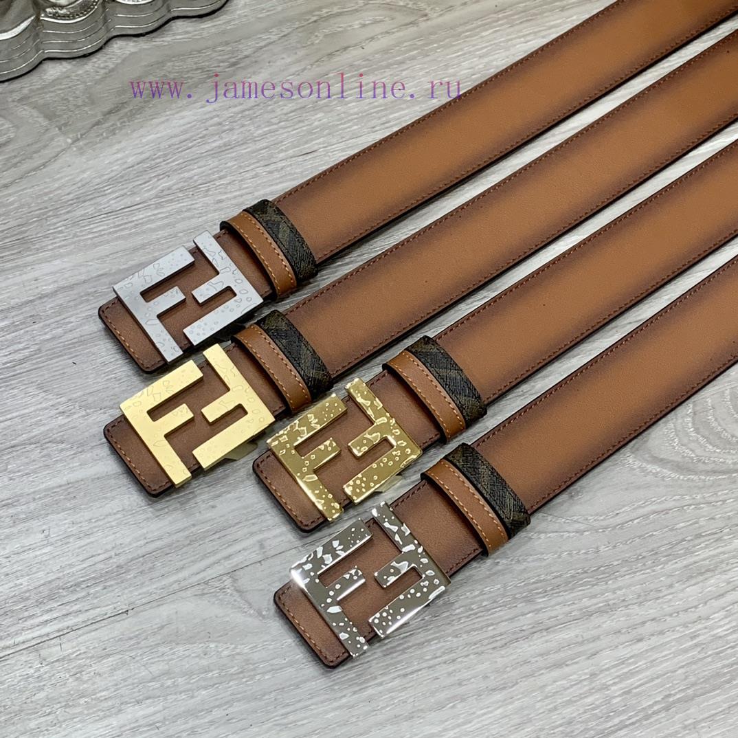 FENDI style with width of 4.0CM, double ring front and back waist belt, FF nail buckle, dual c22uxjaf - Image 10