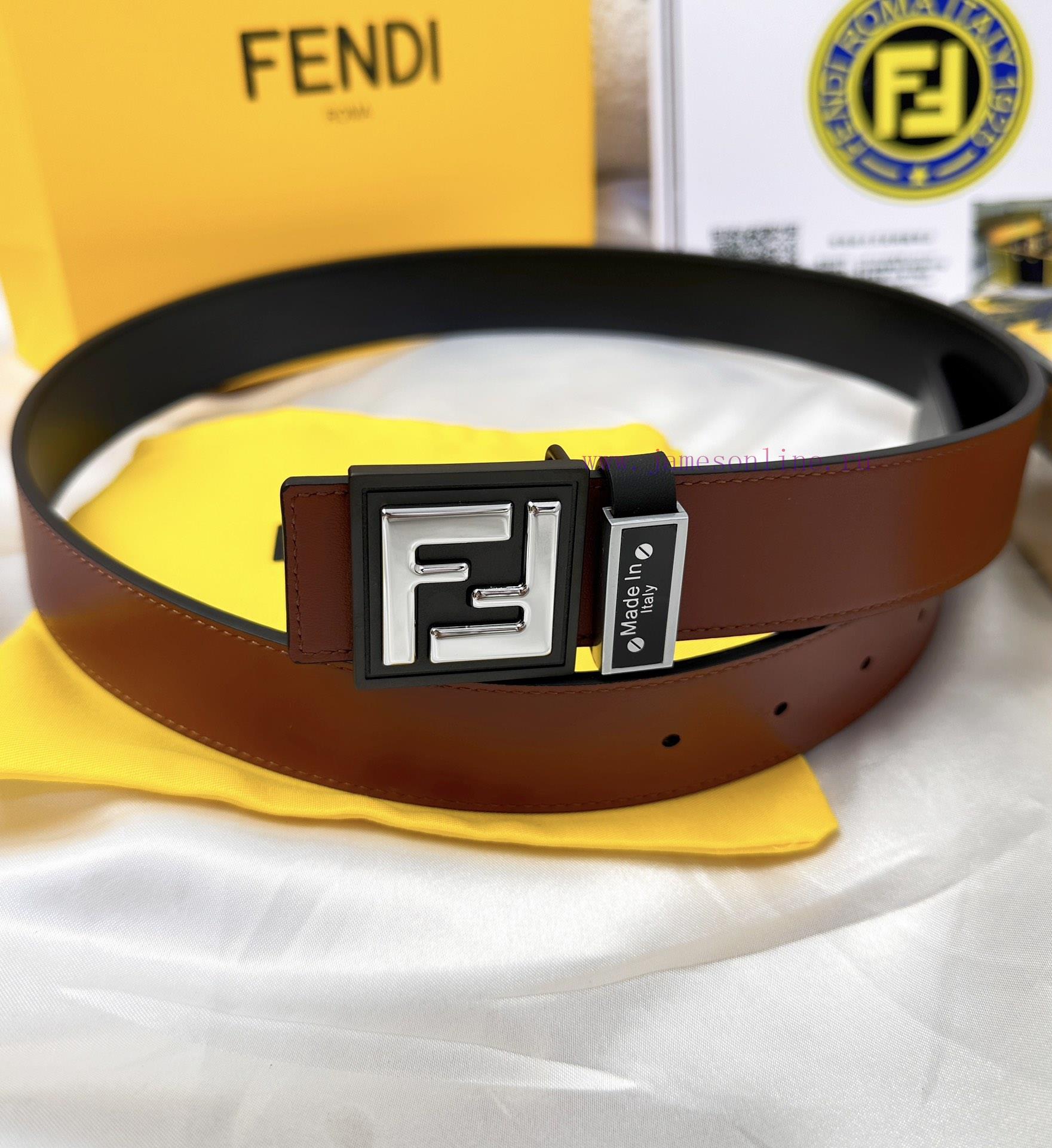 Belt FENDI Fendi ReproductionThe waistband is made of 100% cowhide, ensuring a double layere u2y2z88c - Image 5