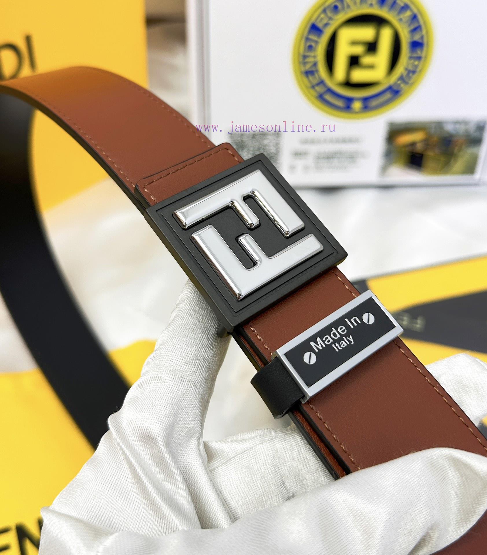 Belt FENDI Fendi ReproductionThe waistband is made of 100% cowhide, ensuring a double layere u2y2z88c - Image 8