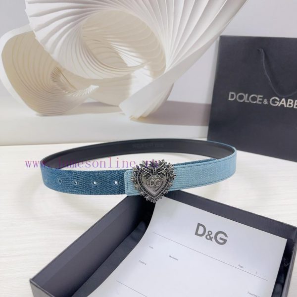 3.0cm D&G Dolce&Gabbana waist belt, made of special denim fabric paired with top layer cowhi q2075muy